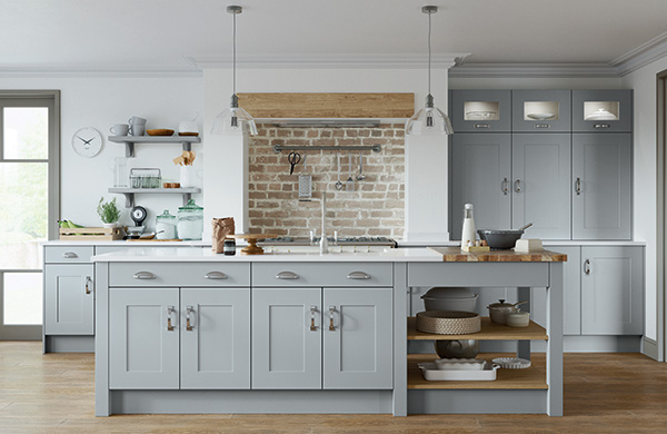 classic shaker kitchen in grey