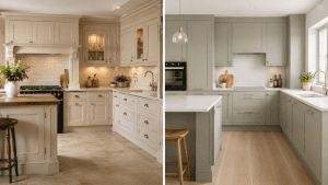 in frame kitchen vs Shaker