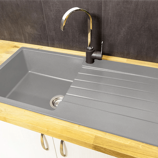 anthracite kitchen sink and chrome tap